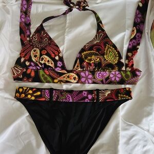 Colorful Patterned Womens 2 piece Swimwear.